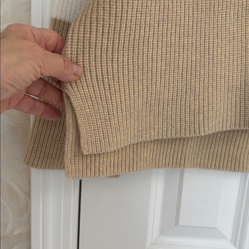 Ann Taylor Weekend Trendy Striped Beige and Charcoal Cardigan Sweater - Picture 5 of 10